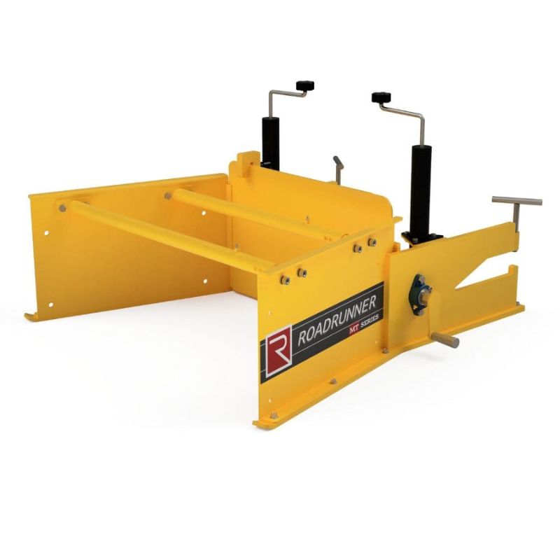 Roadrunner Bucket Mounted Paver Attachment Side View - Yellow