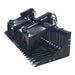 Glacier Attachments Rock and Brush Grapple, black, front view with dual clamping arms and teeth.