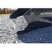 Severe Duty Skid Steer Utility Bucket 7 Ft by Roadrunner, angled view with metallic attachment and black finish.