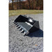 Severe Duty Skid Steer Utility Bucket 7 Ft, black, front view with teeth for enhanced digging.