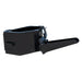 Skid Steer Concrete Hopper by Prime Attachments, black, side view with extended chute.