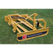 Skid Steer Grader Attachment by Roadrunner Equipment, yellow with hydraulic features and robust frame.