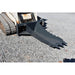 Skid Steer Heavy Duty Stump Bucket in gray, featuring sharp teeth and sturdy construction.