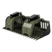 "Skid Steer Rock Grapple Attachment - Extreme Duty in olive green with robust gripping tines."