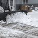 Skid Steer Snow Box by Prime Attachments, front view, black, clearing snow efficiently.