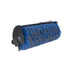 Skid Steer Sweeper Attachment by Prime Attachments, blue bristles, angled view, durable design.