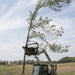 Skid Steer Tree Puller Attachment — Prime Attachments, angled view, used for pulling trees.