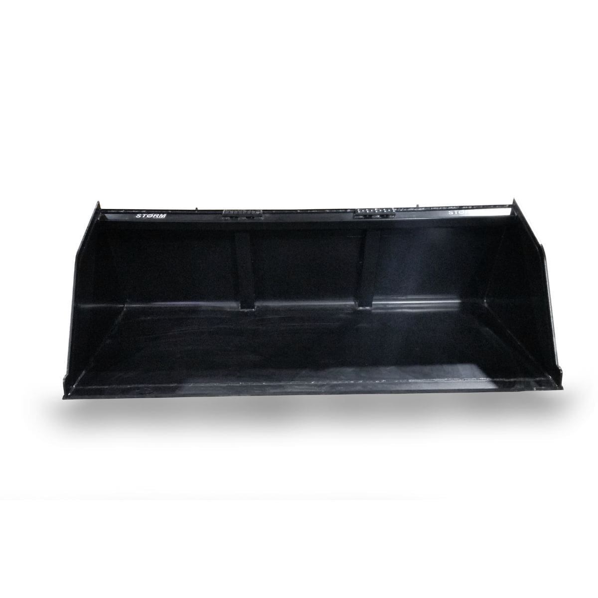 High-capacity snow and mulch bucket with durable steel construction, ideal for boosting efficiency in snow removal and landscaping tasks.