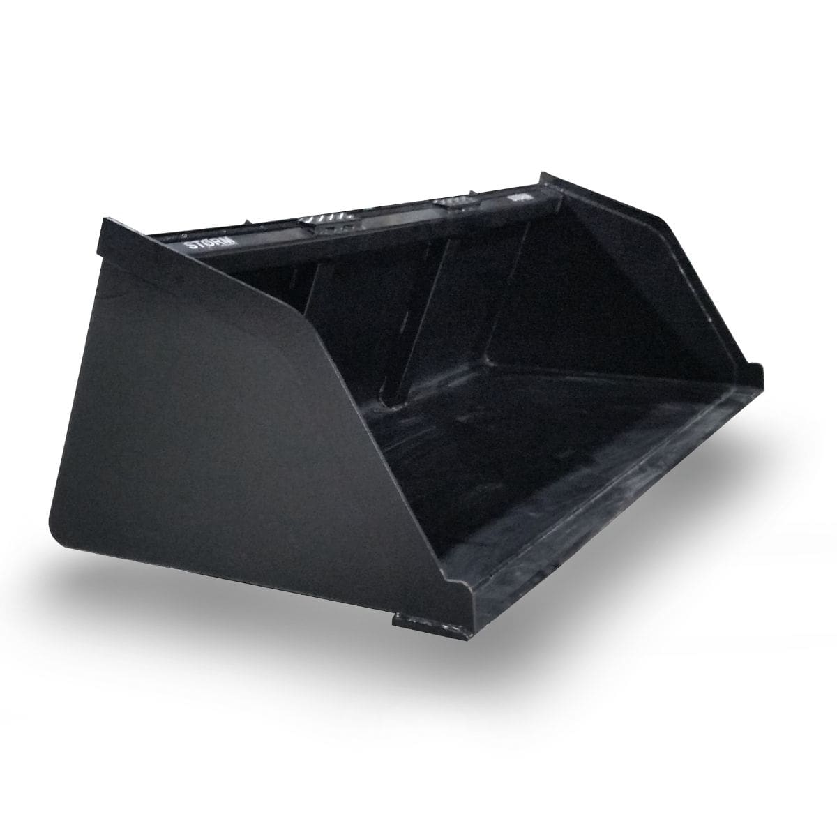 Skid Steer Snow Bucket  — Storm Attachments Right Side in Black