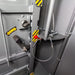 Swisher 14 Person ESP Safety Shelter detailed view, gray metal door latch and safety features.