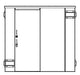Swisher 14 Person ESP Safety Shelter front view, durable design with double doors and secure latches.