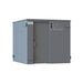 Swisher 14 Person ESP Safety Shelter, grey, front view, secure doors and weather-resistant design.
