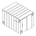 Swisher 20 Person ESP Safety Shelter angled view, featuring a durable exterior and double doors.