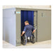 Swisher 20 Person ESP Wheelchair Accessible Storm Shelter, grey unit with wide opening for accessibility.