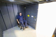 Swisher 20 Person ESP Wheelchair Accessible Storm Shelter interior view, gray walls with safety features.