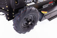 Swisher 24" Walk Behind Rough Cut Mower angled view, featuring robust black wheels and engine components.