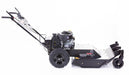 Swisher 24" Walk Behind Rough Cut Mower, black with 11.5HP engine and heavy-duty wheels.