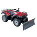 Swisher 2645R 50" ATV Plow Blade, gray angled view attached to a red ATV with racks.