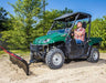 Swisher 2850 62" UTV Plow Blade, angled view, black with red details for outdoor use.