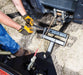 Swisher 2850 62" UTV Plow Blade assembly view, featuring robust metal construction and adjustable lever.