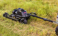 Swisher 44 Commercial Pro Rough Cut Mower, black, angled view with durable wheels and engine.