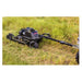 Swisher 44 Commercial Pro Rough Cut Mower, black, angled view with durable wheels and engine.