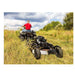 Swisher 44 Commercial Pro Rough Cut Mower, black, with rear wheels and Kawasaki engine.