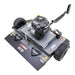 Swisher 44 Finish Cut Mower 12V 11.5 HP, top view with black wheels and durable metal frame.
