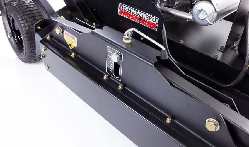 Swisher 44 Commercial Pro Rough Cut Mower, angled view showcasing robust black body and controls.