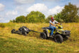 Swisher 44 Commercial Pro Rough Cut Mower, black, angled view with robust wheels and frame.