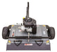 Swisher 44 Trail Mower 11.5 HP, front view with gray deck, engine, and rugged wheels.