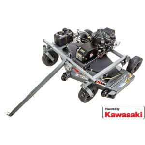 Swisher 44 Trail Mower 11.5 HP, gray with wheels, top-down view featuring engine and controls.