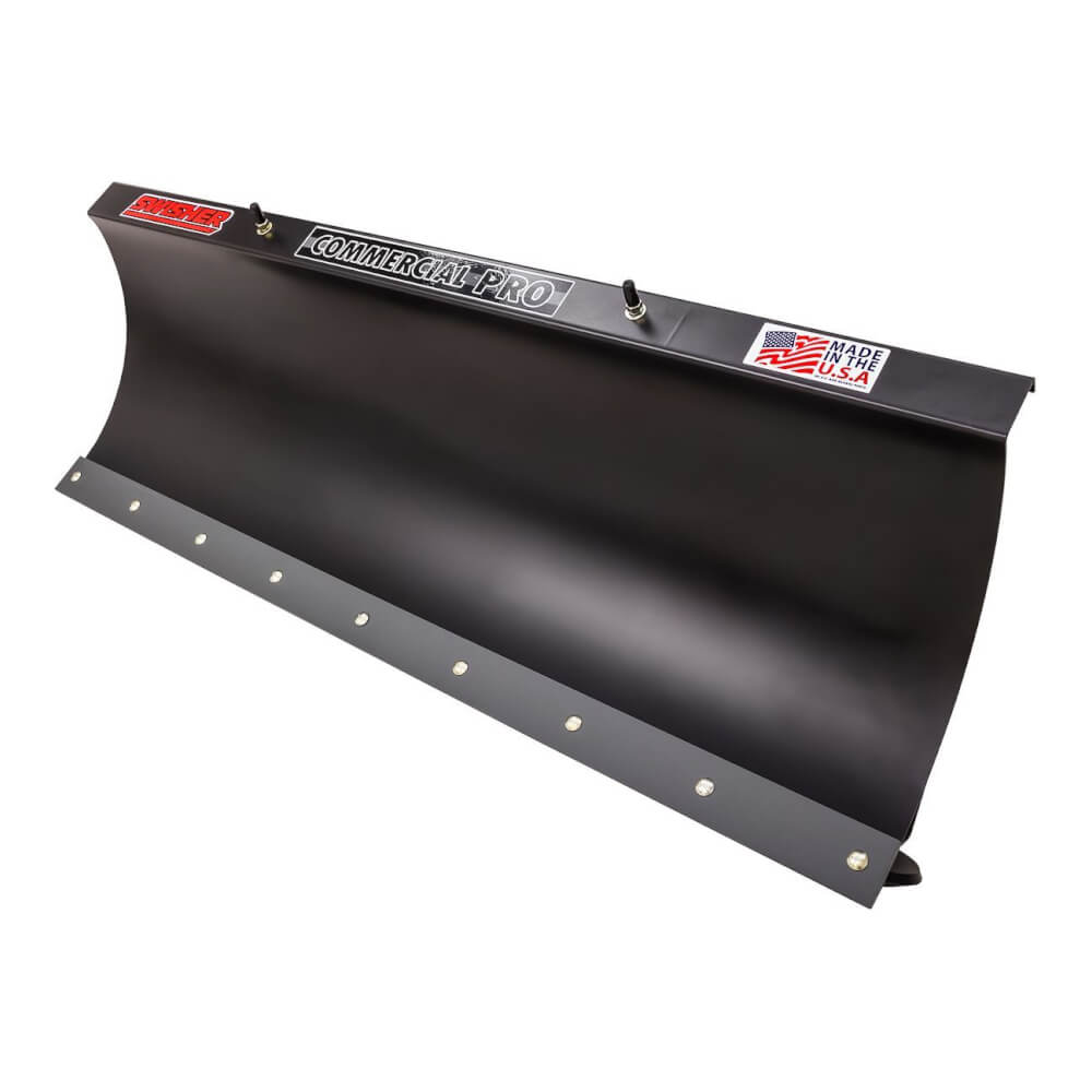 Swisher 50" ATV Commercial Pro Plow Combo, angled view, black with durable blade and mounting hardware.