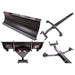 Swisher 50" ATV Commercial Pro Plow Combo, black, angled view with heavy-duty blade and mounting hardware.