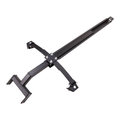 Swisher 50" ATV Commercial Pro Plow Combo 19975, black steel frame, angled view with mounting brackets.