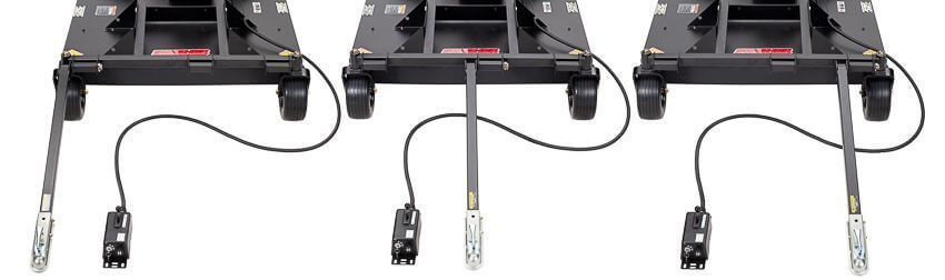 Swisher 52" Rough Cut Mower 14.5 HP in angled view with wheels, cables, and robust frame.