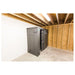 Swisher 6 Person ESP Safety Shelter, gray, front view with secure doors and sturdy construction.