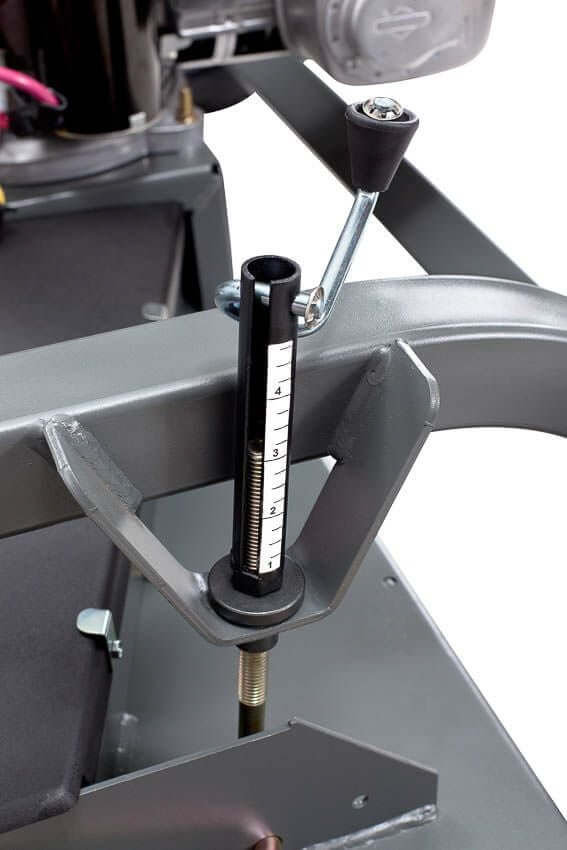 Swisher 60" Trail Mower 12V features black controls and a height adjustment lever in gray.