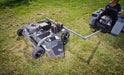 Swisher 60" Trail Mower with 12V 15.5 HP engine, gray body, wheels, and cutting deck.
