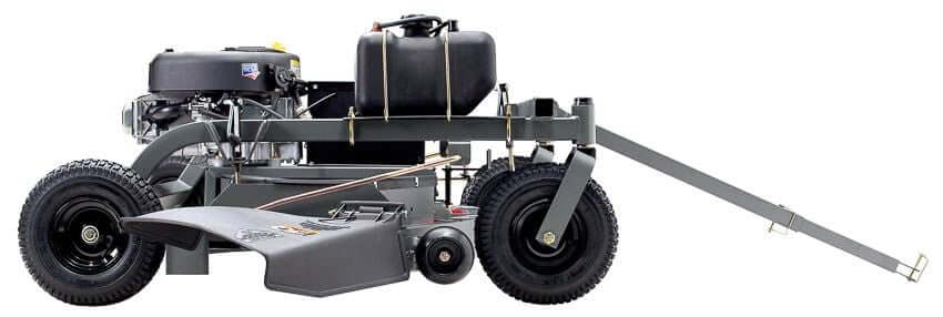 Swisher 60" Trail Mower, gray side view with a Briggs & Stratton engine and large wheels.