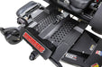 Swisher 60" Zero Turn Mower, black with textured footboard and rear wheels, angled view.