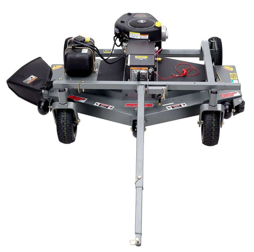 Swisher 60" Trail Mower, gray with a Briggs & Stratton engine and four durable wheels.