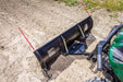 Swisher 62" UTV Commercial Pro Plow Combo, black angled view with red markers and mounting hardware.