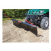 Swisher 62" UTV Commercial Pro Plow Combo angled view, featuring a black blade and red handles.