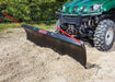 Swisher 62" UTV Commercial Pro Plow Combo angled view, featuring a black blade and red handles.