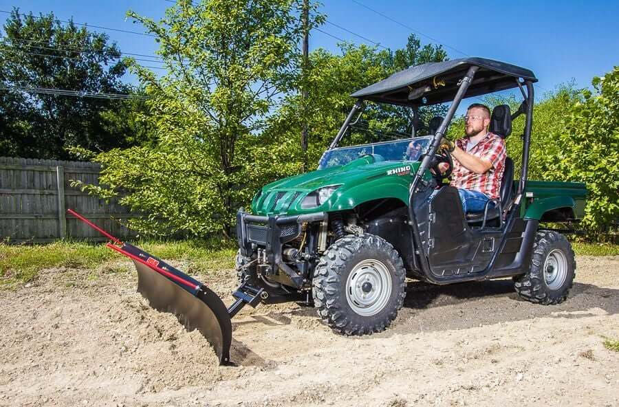 Swisher 62" UTV Commercial Pro Plow Combo 20040, green front view with a black blade attachment.