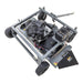 Swisher 66 Commercial Mower 14.5HP Kawasaki, angled view showcasing engine, large wheels, and frame.
