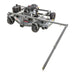 Swisher 66 Commercial Mower, gray with 14.5HP Kawasaki engine, angled view and wheels.