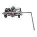 Swisher 66 Commercial Mower, 14.5HP Kawasaki, gray, top view with wheels and mower deck.