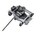 Swisher 66 Commercial Mower, 14.5HP Kawasaki, top view with wheels and engine components.
